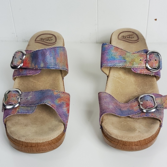 Dansko 2 strap slipon slides with a 2.5" heel danso size 42 us 11.5/12 - Picture 7 of 13